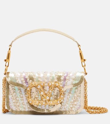 Locò Small embellished satin shoulder bag | Valentino Garavani