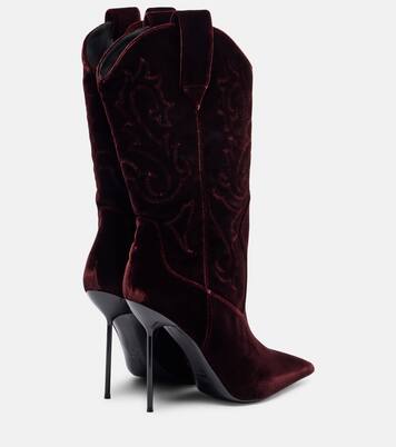 Lidia 105 velvet mid-calf boots | Paris Texas