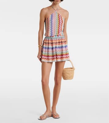 Zigzag halterneck lamé romper | Missoni