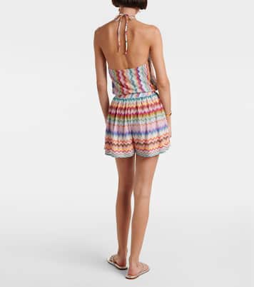 Zigzag halterneck lamé romper | Missoni