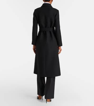 VGold belted wool and silk coat | Valentino