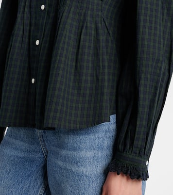 Camicia in cotone a quadri con volant | Polo Ralph Lauren