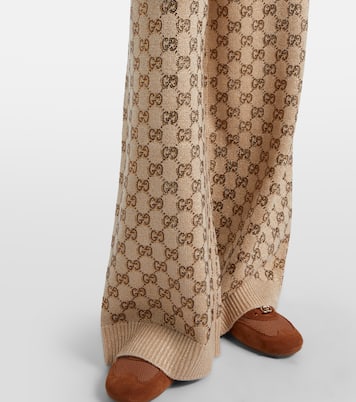 GG wool and cashmere-blend wide-leg pants | Gucci
