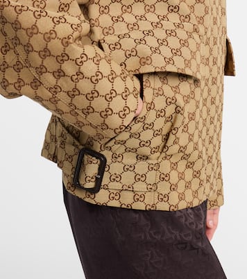 GG Canvas leather bomber jacket | Gucci