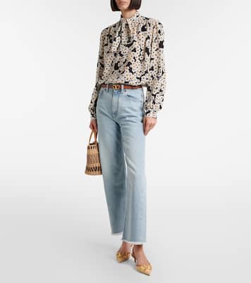 Pumps slingback VLogo in rafia con pelle | Valentino Garavani