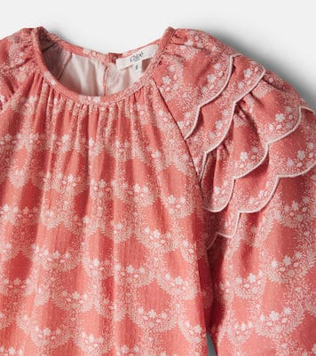 Printed scalloped cotton dress | Chloé Kids