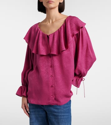 Ruffled silk jacquard blouse | Chloé