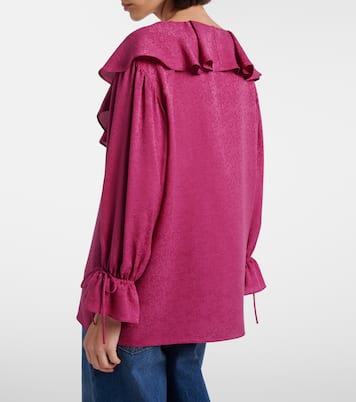Ruffled silk jacquard blouse | Chloé