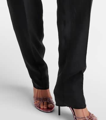 Pantaloni regular in seta con pince | Saint Laurent