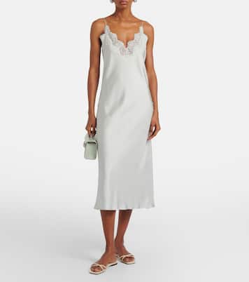 Lace-trimmed silk slip dress | Róhe