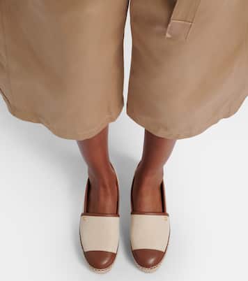Leather-trimmed canvas espadrilles | Gianvito Rossi