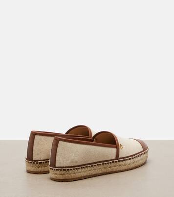 Leather-trimmed canvas espadrilles | Gianvito Rossi