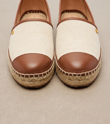 Leather-trimmed canvas espadrilles | Gianvito Rossi