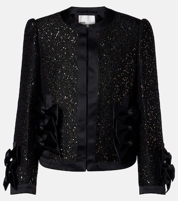 Satin-trimmed sequined jacket | Noir Kei Ninomiya