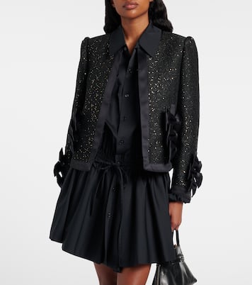 Satin-trimmed sequined jacket | Noir Kei Ninomiya
