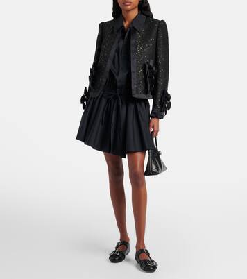 Satin-trimmed sequined jacket | Noir Kei Ninomiya