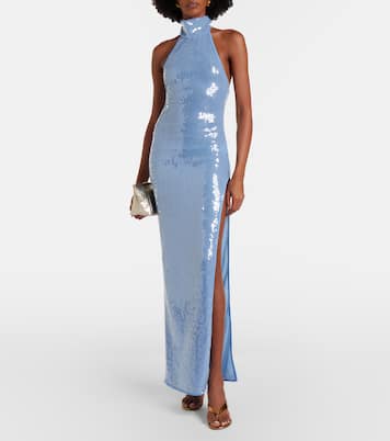 Sequined halterneck maxi dress | Oséree