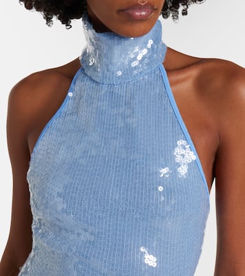 Sequined halterneck maxi dress | Oséree