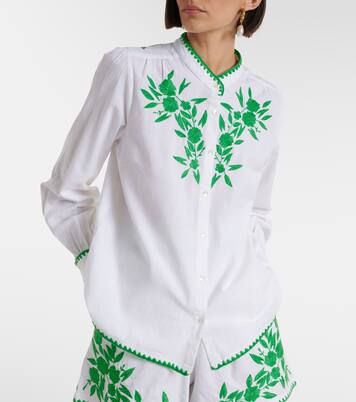 Camicia in cotone e lino con ricamo | Juliet Dunn