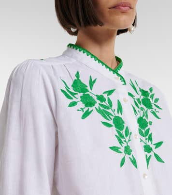 Camicia in cotone e lino con ricamo | Juliet Dunn