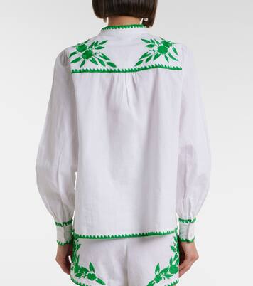 Camicia in cotone e lino con ricamo | Juliet Dunn