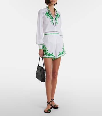 Camicia in cotone e lino con ricamo | Juliet Dunn