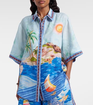 Camisa de lino estampada | Alémais