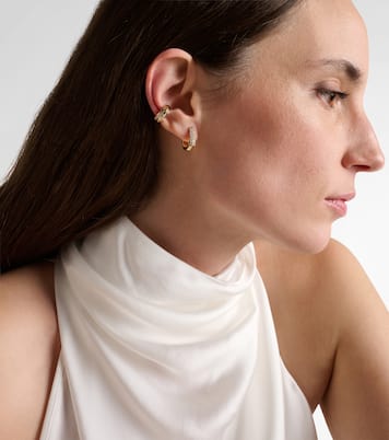 Einzelner Ear Cuff Knife Edge aus 14kt Gelbgold mit Diamanten | Stone and Strand