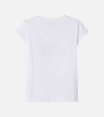Embellished floral cotton-blend jersey T-shirt | Monnalisa