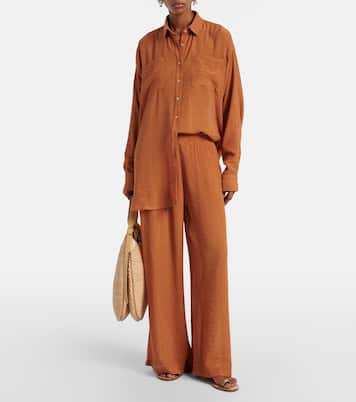 Mika seersucker wide-leg pants | Jade Swim