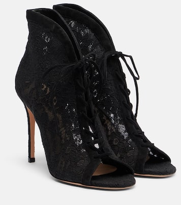 Suede-trimmed lace pumps | Gianvito Rossi
