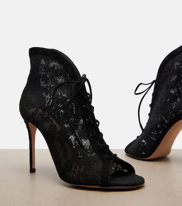 Suede-trimmed lace pumps | Gianvito Rossi