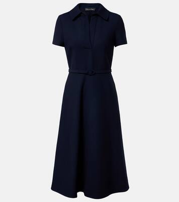 Belted wool-blend midi dress | Oscar de la Renta