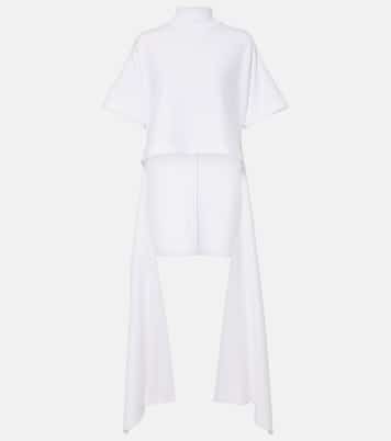 Asymmetric cotton-blend jersey T-shirt | Alaïa