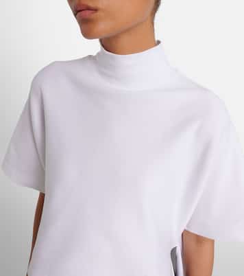 Asymmetric cotton-blend jersey T-shirt | Alaïa