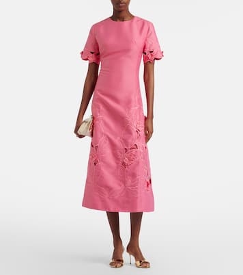 Caroline laser-cut midi dress | Leo Lin
