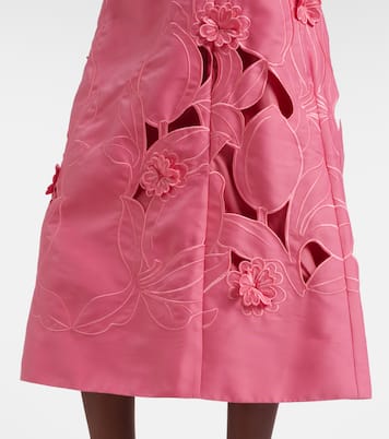 Caroline laser-cut midi dress | Leo Lin