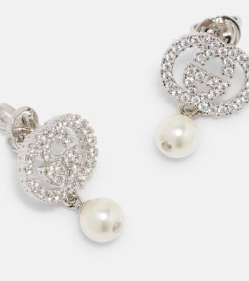 Interlocking G embellished drop earrings | Gucci