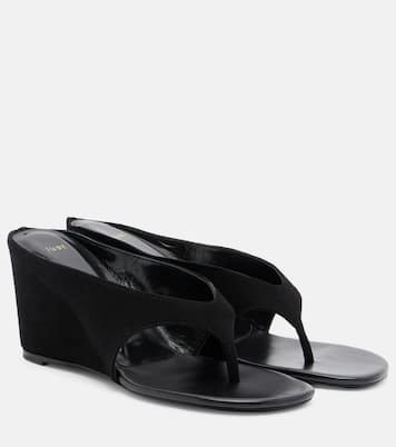 Yaga leather wedge thong sandals | JUDE