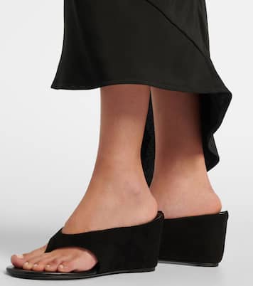 Yaga leather wedge thong sandals | JUDE