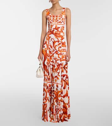 Midikleid Majolica aus Organza | Dolce&Gabbana
