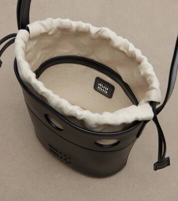 Leather bucket bag | Miu Miu