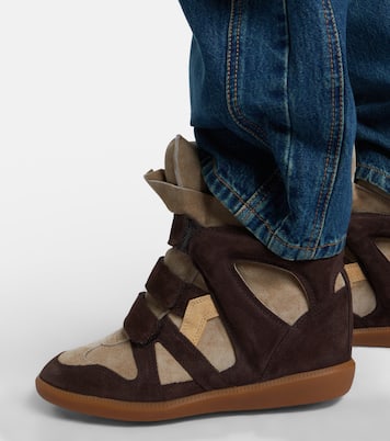 Bekett leather and suede wedge sneakers | Isabel Marant