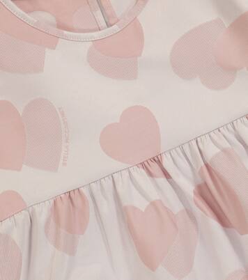 Robe en jacquard de coton mélangé à cœur | Stella McCartney Kids