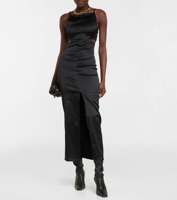 Robe longue Swallow en satin | Courrèges