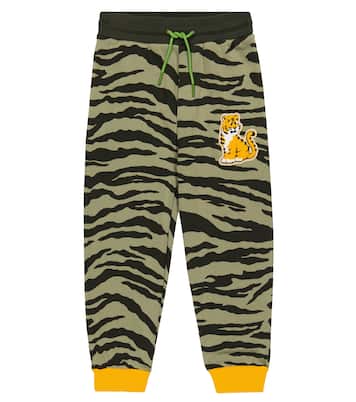 Tiger-print cotton jersey sweatpants | Kenzo Kids