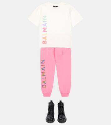 Logo cotton jersey T-shirt | Balmain Kids