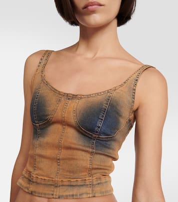 Cropped-Top Harley aus Denim | KNWLS