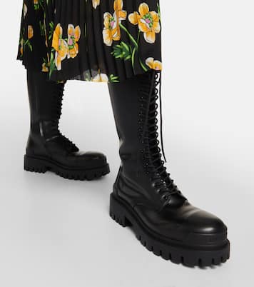 Strike leather lace-up boots | Balenciaga