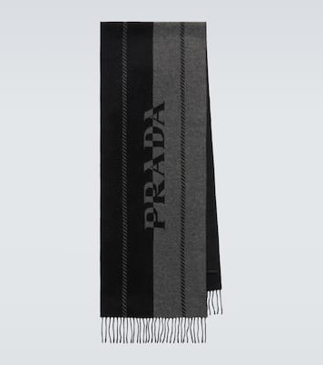 Sciarpa in lana jacquard con logo | Prada